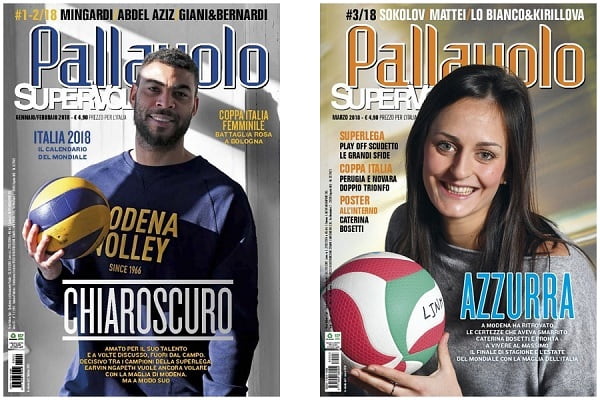 Ediciones de la revista Pallavolo Supervolley de Enero/Febrero y de Marzo 2018.