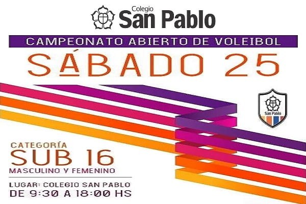 Campeonato abierto del Colegio San Pablo Sub-16 masculino y femenino en Montevideo, 25 de mayo 2019