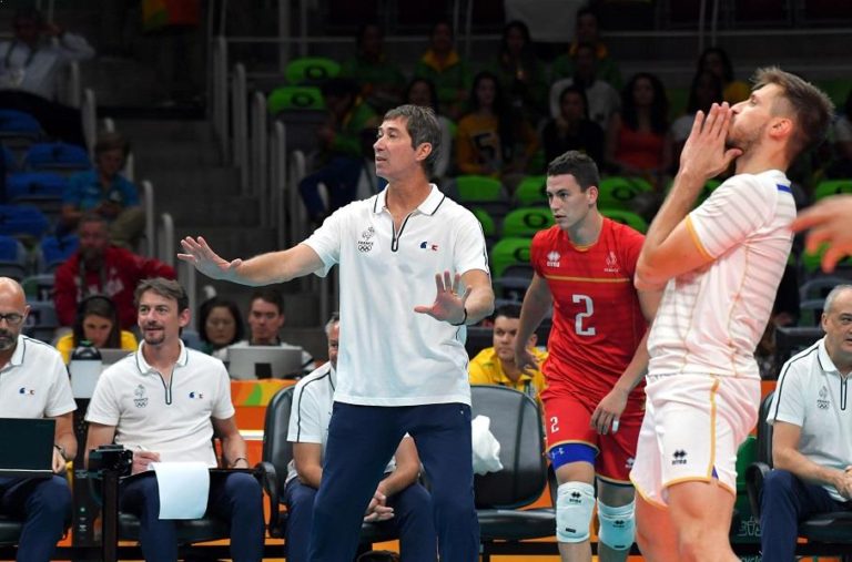 Laurent Tillie entrenador de Francia en el partido con Canadá durante los Juegos Olímpicos de Río 2016. Foto: FIVB